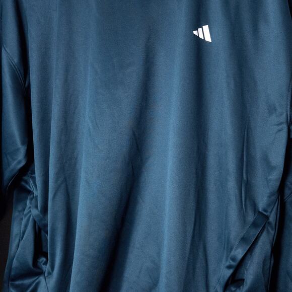 Adidas Aeroready Fleece Hoodie Blue Women’s Size L NWT Minimalist Athleisure - Picture 4 of 10
